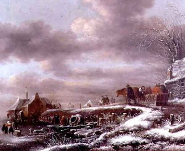 Winter Landscape 2 Oil Painting by Claes Molenaar (see Molenaer)