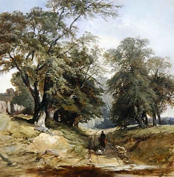 A Landscape with a Horseman 1850 Oil Painting by John Middleton