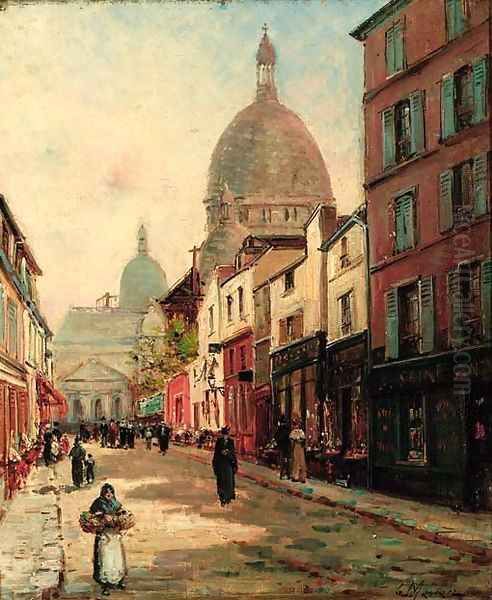 Vue de Montmartre Oil Painting by Gustave Mascart