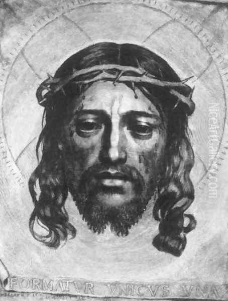 Face of Christ 1649 Oil Painting by Claude Mellan