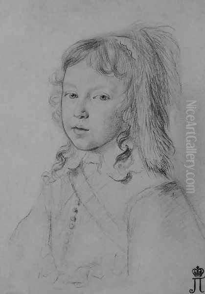 Portrait of Louis XIV as a Child Oil Painting by Claude Mellan