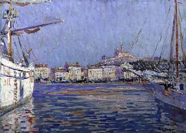 The Old Port Marseilles 1920 Oil Painting by Paul Mathieu