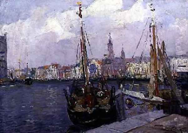 The Port of Ostend Oil Painting by Paul Mathieu