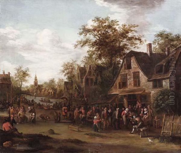 Scena Di Villaggio Oil Painting by Thomas Heeremans