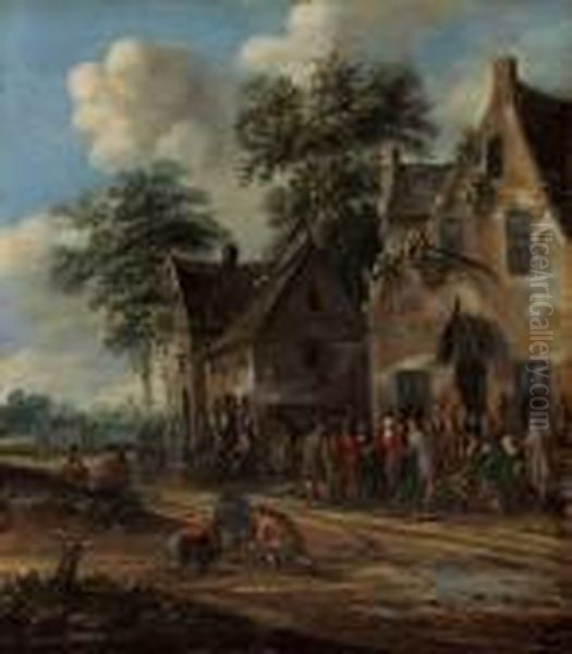 Vor Dem Wirtshaus Oil Painting by Thomas Heeremans