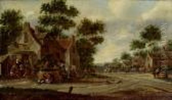 Dorfszene Oil Painting by Thomas Heeremans