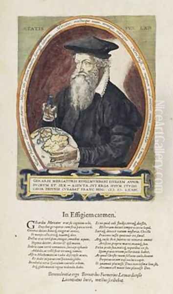 Image of Gerard Mercator 1512-94 from Atlas Sive Cosmographicae Mediationes Oil Painting by Gerard Mercator