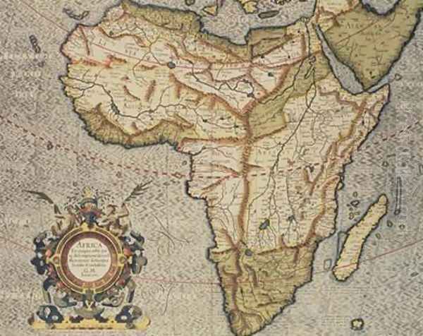 Map of Africa by Gerard Mercator 1512-94 Oil Painting by Gerard Mercator