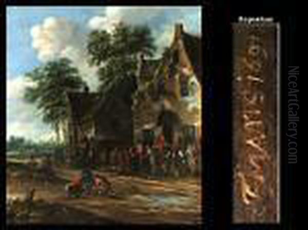 Bei Der Schenke Am Dorfrand Oil Painting by Thomas Heeremans