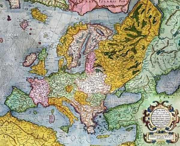 Mercator Atlas Europe in the 1590s Oil Painting by Gerard Mercator