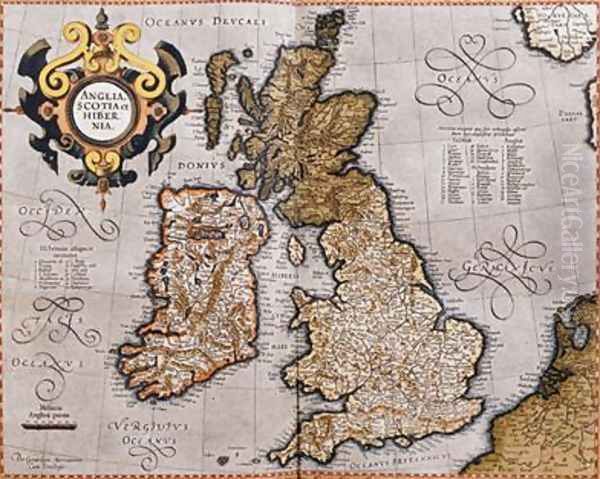 Map of the British Isles from Atlas sive Cosmographicae meditationes de fabrica mundi et fabricati figura 1595 Oil Painting by Gerard Mercator