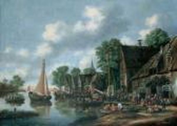 Flusslandschaft Oil Painting by Thomas Heeremans