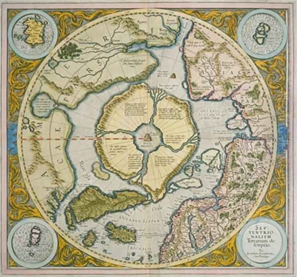 Septentrionalium Terrarum descriptio 1595 Oil Painting by Gerard Mercator