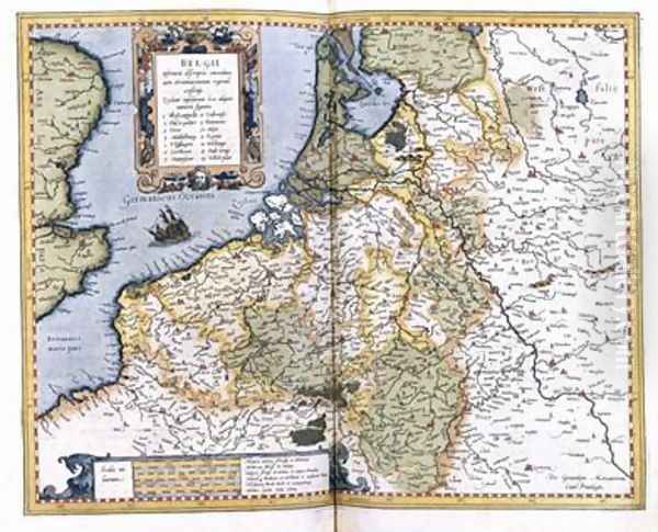 Map of Belgium pages 296-297 of Atlas sive Cosmographicae meditationes de fabrica mundi et fabricati figura Oil Painting by Gerard Mercator