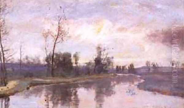 River Landscape 1888 Oil Painting by David Murray