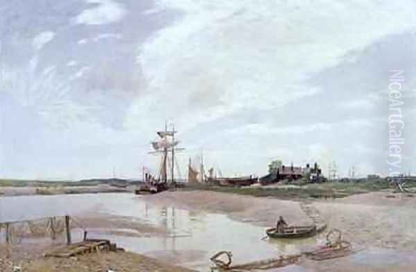 Awaiting the Tide The Rother at Rye Oil Painting by David Murray