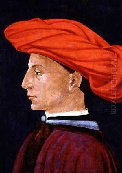 A Young Man in a Scarlet Turban 1425-27 Oil Painting by Tomasso Masaccio