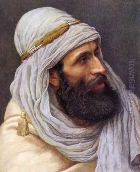 Portrait of an Arab Oil Painting by Edith Martineau