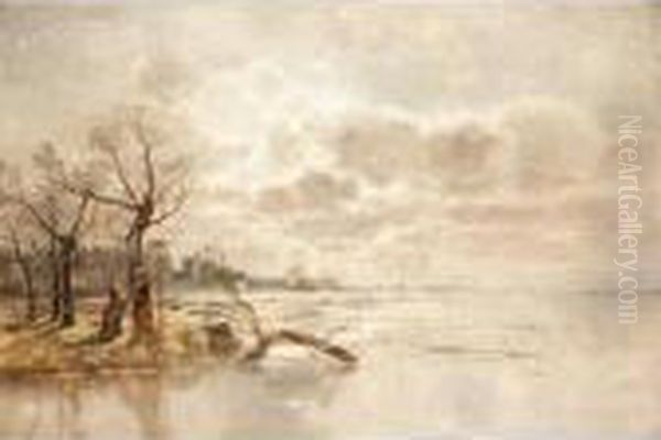 On The Norfolk Broads Oil Painting by Karl Heffner