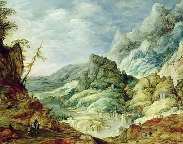 Alpine Landscape 1620 Oil Painting by Josse de Momper