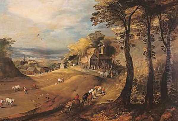 A Farm 1589-1610 Oil Painting by Josse de Momper