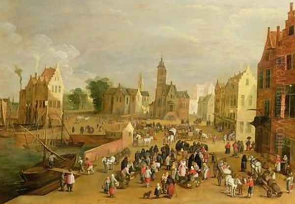 A Port Oil Painting by Josse de Momper