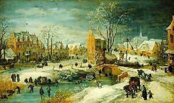 Village in Winter by Josse de Momper