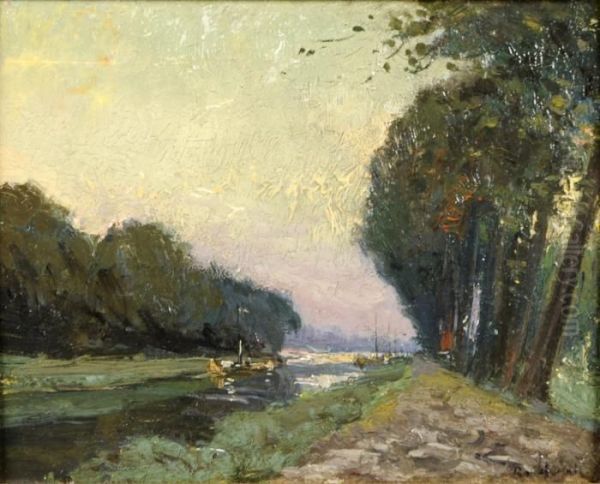 Paysage Avec Canal Oil Painting by Richard Heintz