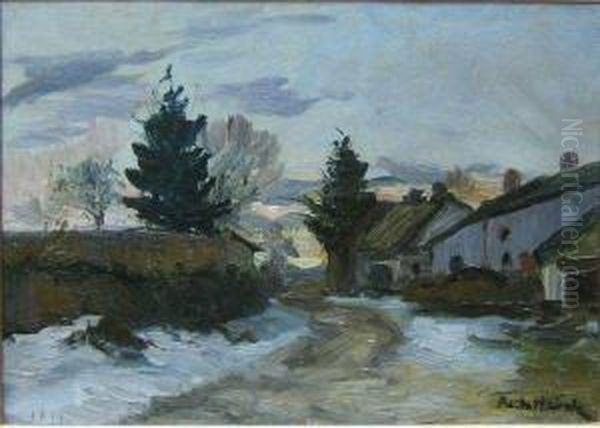 Village Sous La Neige Oil Painting by Richard Heintz