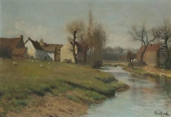 Paysage A La Riviere Oil Painting by Richard Heintz