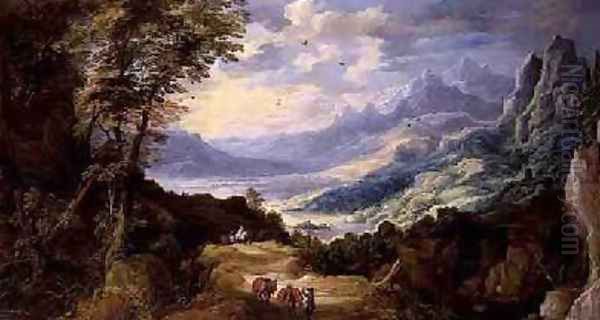 Landscape with Travellers 1623 Oil Painting by Josse de Momper