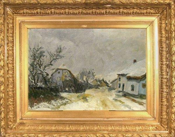 Paysage Enneige Oil Painting by Richard Heintz