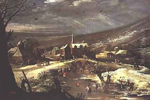 Countryside with Skaters Oil Painting by Josse de Momper