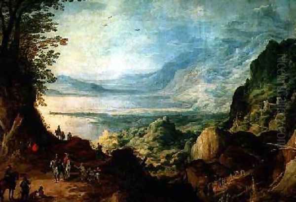 Landscape with Sea and Mountains Oil Painting by Josse de Momper