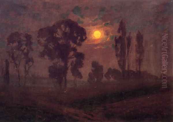 Moonlight Scene Oil Painting by Alexander Mueller