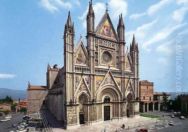 Facade of the Cathedral Oil Painting by Lorenzo Maitani