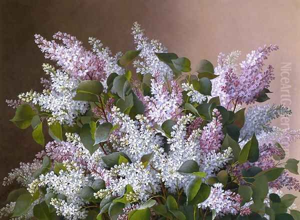 Spray of Lilacs Oil Painting by Raoul Maucherat de Longpre