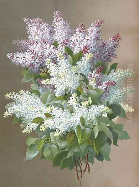 Still Life with Lilacs 2 Oil Painting by Raoul Maucherat de Longpre