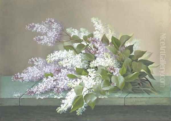 Lilacs 2 Oil Painting by Raoul Maucherat de Longpre