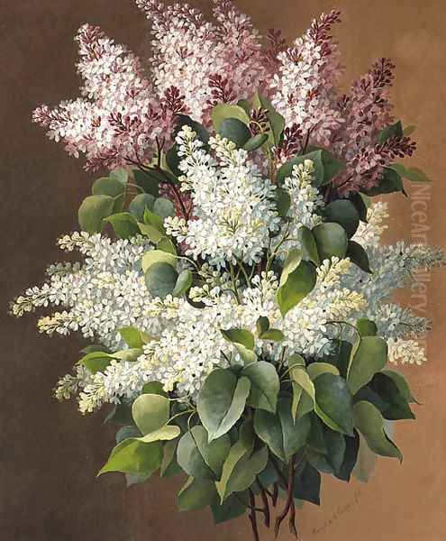 Lilacs Oil Painting by Raoul Maucherat de Longpre