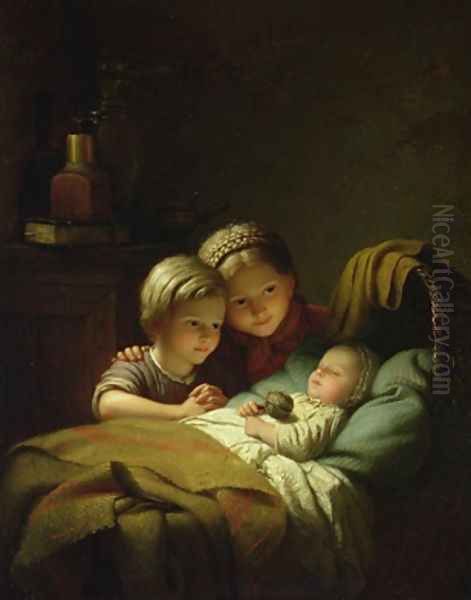 The Three Sisters Oil Painting by Johann Georg Meyer von Bremen