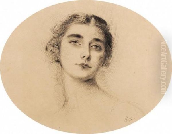 Portrait De Femme Oil Painting by Paul Cesar Helleu