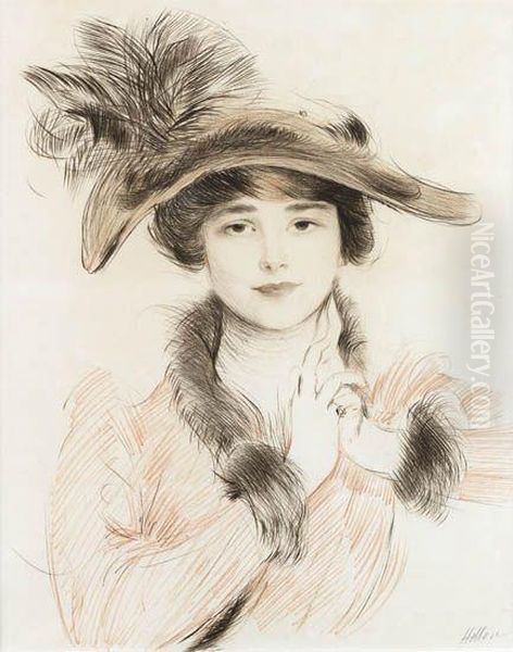 Portrait De Femme Oil Painting by Paul Cesar Helleu