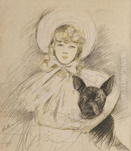 Mademoiselle Dauriac Oil Painting by Paul Cesar Helleu