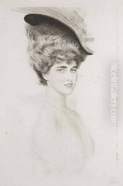 Portrait Of A Lady Oil Painting by Paul Cesar Helleu