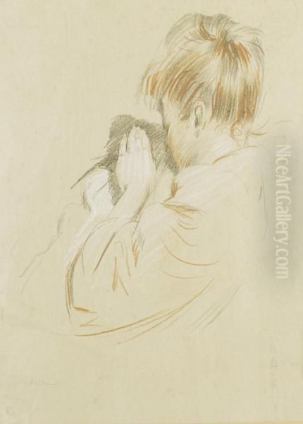 Portrait Of Ellen, The Artist's Daughter Oil Painting by Paul Cesar Helleu