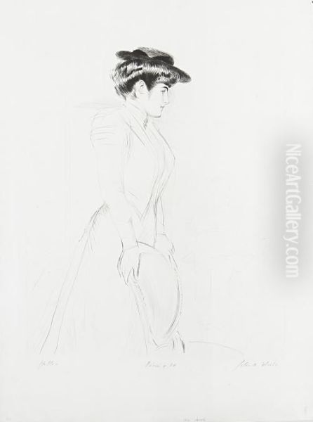 Elegante A La Chaise Oil Painting by Paul Cesar Helleu