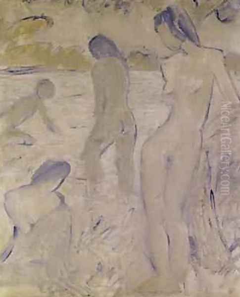 The Bathers Oil Painting by Otto Muller