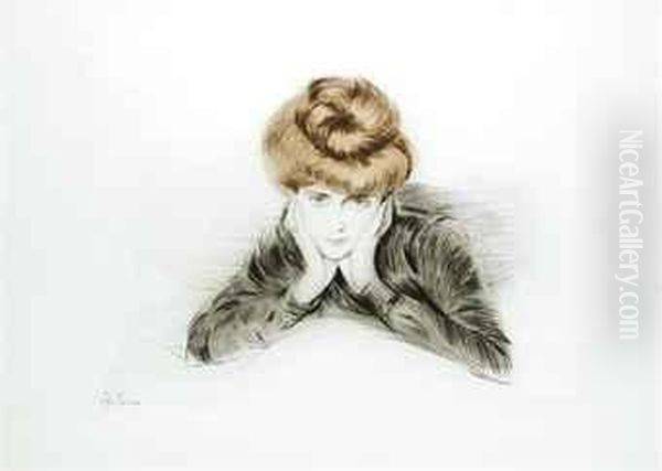 Le Visage Encadre Oil Painting by Paul Cesar Helleu