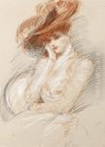 Portrait D'alice, Femme De L'artiste Oil Painting by Paul Cesar Helleu